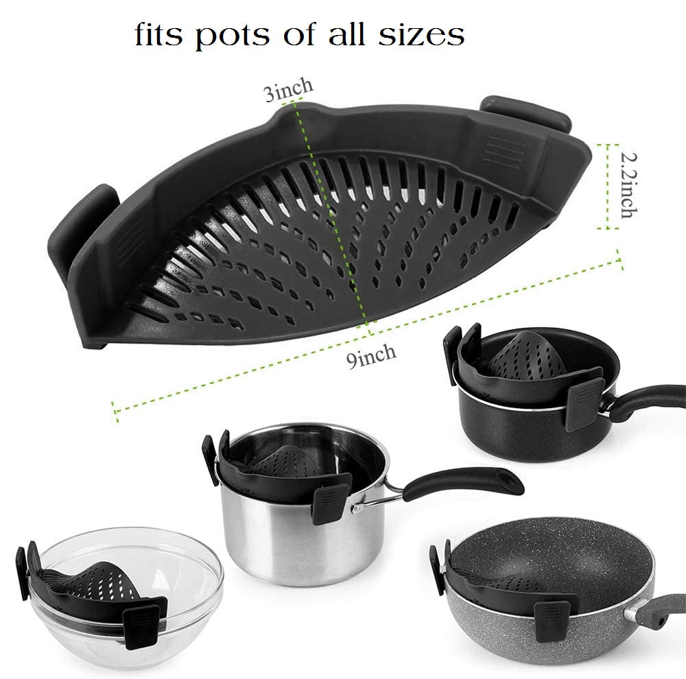 Cheer Collection Silicone Clip on Pot Strainer, Heat-resistant Snap-On  Strainer, 1 - Kroger