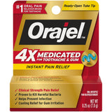 (3 pack) Orajel 4X Medicated For Toothache & Gum, Instant Pain Relief Gel, 0.25oz