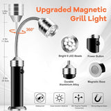 2 Pack Barbecue Grill Light Magnetic 360 Degree Adjustable BBQ Light Weather Resistant Outdoor Grill Lights BBQ Accessories Tools Set