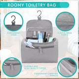 3pc Hanging Travel Toiletry Bag Organizer & Bathroom Hygiene Dopp Kit with Hook