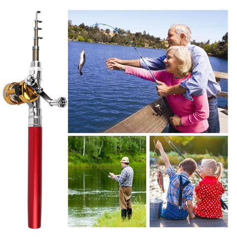 2023 New Pocket Size Fishing Rod,38inch telescopic Portable Collapsible  Micro Pen Fishing Rod Reel Combo Set Mini Fishing Rod for Outdoor Fishing.  (Black) : : Sports & Outdoors