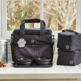 Trisha Yearwood Pet Collection Dog Travel Bag with Food Carriers & 2 Collapsible Bowls