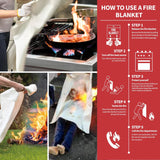 Emergency Fire Blanket – 40″ x 40″ Heavy Weight Fire Blanket for Home-2pack