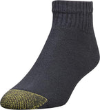 GOLDTOE Mens's 656p Cotton Ankle Athletic Socks- Black-6pack