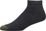 GOLDTOE Mens's 656p Cotton Ankle Athletic Socks- Black-6pack