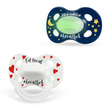 Medela 0-6 Month Pacifier, Day and Night Pack, Glow in Dark, White Red Blue, Included Case, BPA Free