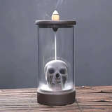 Ceramic Skull Backflow Incense Burner – Waterfall Effect – 50 Essential Oil Dipped Scented Incense Cones