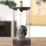 Ceramic Skull Backflow Incense Burner – Waterfall Effect – 50 Essential Oil Dipped Scented Incense Cones