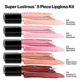 REVLON Lip Gloss Set, Super Lustrous 5 Piece Gift Set, Non-Sticky, High Shine, Cream & Pearl Finishes