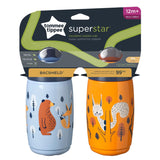 Tommee Tippee Superstar Insulated Toddler Sippy Cup, INTELLIVALVE Leak-Proof & Shake-Proof (9oz, 12+ Months, 2 Count), Orange and Blue