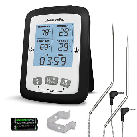 Digital Meat Thermometer,Updated Dual Probe Instant Read Oven with Alarm  Functio