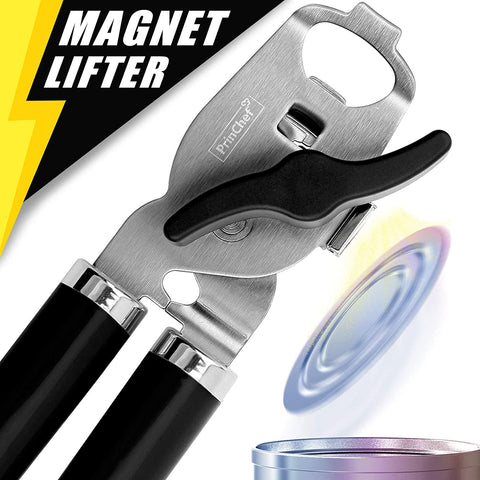 Can Opener with Magnet, No-Trouble-Lid-Lift | Can Opener Handheld with Sharp Blade, Quick Sharpening | Manual Can Opener Smooth Edge with Long