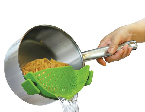 2 Pack) Clip-on Silicone Pot Strainer Heat Resistant Clip On Strainer –  DealJock